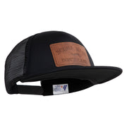 Scuba Hair Don't Care Faux Leather Patched Trucker Cap - Black OSFM
