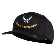 USAF Veteran Patched Solid Cotton Twill Pro Style Cap - Black OSFM
