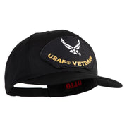 USAF Veteran Patched Solid Cotton Twill Pro Style Cap - Black OSFM
