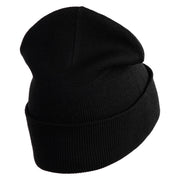 Pears Fruit Iron on Embroidered Patched 12 Inch Long Knitted Beanie - Black OSFM