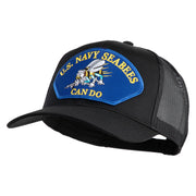 U.S. Seabees Can Do Blue Patched Solid Cotton Twill Mesh Prostyle Cap - Black OSFM