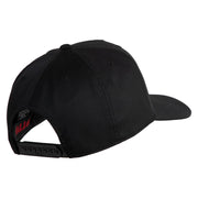 USA Flag Veteran Gold Edge Patched Solid Cotton Twill 5 Panel Prostyle Snap Cap - Black OSFM
