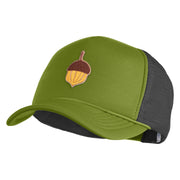 Acorn Patched Summer Foam Mesh Trucker Cap - Cactus Black OSFM
