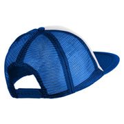 Scuba Hair Don't Care Faux Leather Patched Trucker Cap - White Royal OSFM