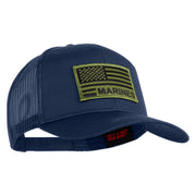 USA Green Flag Marines Patched Solid Cotton Twill Mesh Prostyle Cap - Navy OSFM
