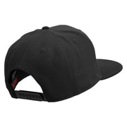 Peace Symbol Patched Wool Blend Flat Visor Pro Snapback Style Snapback Cap - Black OSFM