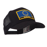 Asia, Australia and Other Flag Letter Patched Mesh Cap