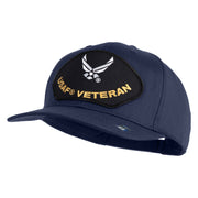 USAF Veteran Patched Solid Cotton Twill Pro Style Cap - Navy OSFM
