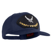 USAF Veteran Patched Solid Cotton Twill Pro Style Cap - Navy OSFM