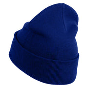 Pears Fruit Iron on Embroidered Patched 12 Inch Long Knitted Beanie - Royal OSFM