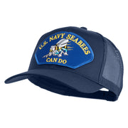 U.S. Seabees Can Do Blue Patched Solid Cotton Twill Mesh Prostyle Cap - Navy OSFM