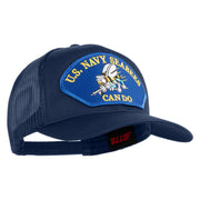 U.S. Seabees Can Do Blue Patched Solid Cotton Twill Mesh Prostyle Cap - Navy OSFM