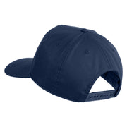 USA Flag Veteran Gold Edge Patched Solid Cotton Twill 5 Panel Prostyle Snap Cap - Navy OSFM