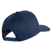 USA Flag Veteran Gold Edge Patched Solid Cotton Twill 5 Panel Prostyle Snap Cap - Navy OSFM
