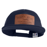 Scuba Hair Don't Care Faux Leather Patched Trucker Cap - Navy OSFM