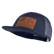Scuba Hair Don't Care Faux Leather Patched Trucker Cap - Navy OSFM