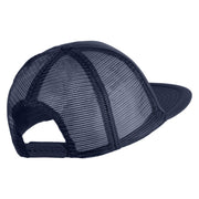 Scuba Hair Don't Care Faux Leather Patched Trucker Cap - Navy OSFM