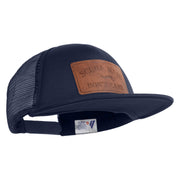 Scuba Hair Don't Care Faux Leather Patched Trucker Cap - Navy OSFM