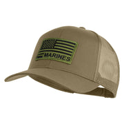 USA Green Flag Marines Patched Solid Cotton Twill Mesh Prostyle Cap - Khaki OSFM