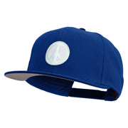 Peace Symbol Patched Wool Blend Flat Visor Pro Snapback Style Snapback Cap - Royal OSFM