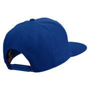 Peace Symbol Patched Wool Blend Flat Visor Pro Snapback Style Snapback Cap - Royal OSFM
