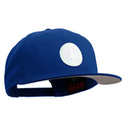 Peace Symbol Patched Wool Blend Flat Visor Pro Snapback Style Snapback Cap - Royal OSFM