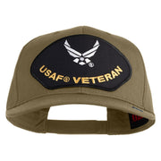 USAF Veteran Patched Solid Cotton Twill Pro Style Cap - Khaki OSFM