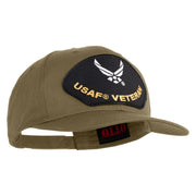 USAF Veteran Patched Solid Cotton Twill Pro Style Cap - Khaki OSFM