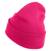 Pears Fruit Iron on Embroidered Patched 12 Inch Long Knitted Beanie - Magenta OSFM