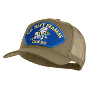U.S. Seabees Can Do Blue Patched Solid Cotton Twill Mesh Prostyle Cap - Khaki OSFM