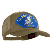 U.S. Seabees Can Do Blue Patched Solid Cotton Twill Mesh Prostyle Cap - Khaki OSFM