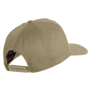 USA Flag Veteran Gold Edge Patched Solid Cotton Twill 5 Panel Prostyle Snap Cap - Khaki OSFM