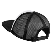 Scuba Hair Don't Care Faux Leather Patched Trucker Cap - White Black OSFM