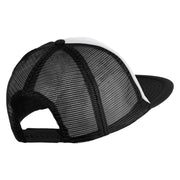 Scuba Hair Don't Care Faux Leather Patched Trucker Cap - White Black OSFM