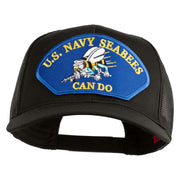 U.S. Seabees Can Do Blue Patched Solid Cotton Twill Mesh Prostyle Cap - Charcoal OSFM