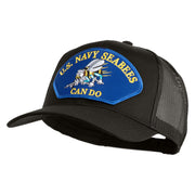 U.S. Seabees Can Do Blue Patched Solid Cotton Twill Mesh Prostyle Cap - Charcoal OSFM