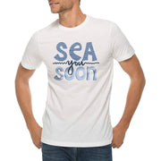 Sea You Soon Graphic Design Ring Spun Combed Cotton Short Sleeve Deluxe Jersey T-Shirt - White XS