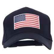 American Flag Heat Transfer 5 Panel Pro Style Brushed Cap