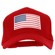 American Flag Heat Transfer 5 Panel Pro Style Brushed Cap