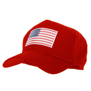 American Flag Heat Transfer 5 Panel Pro Style Brushed Cap