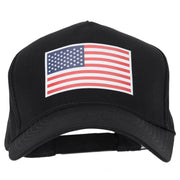 American Flag Heat Transfer 5 Panel Pro Style Brushed Cap