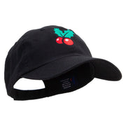 Merry Christmas Mistletoe Logo Embroidered Low Profile Dyed Cotton Twill Cap - Black OSFM