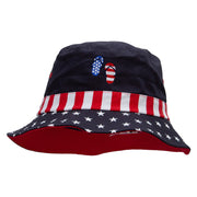 United Sandals Embroidered USA Flag Bucket Hat