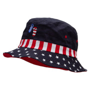 United Sandals Embroidered USA Flag Bucket Hat