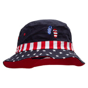 United Sandals Embroidered USA Flag Bucket Hat