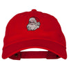 Santa Claus Head Embroidered Unstructured Washed Cap