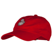 Santa Claus Head Embroidered Unstructured Washed Cap