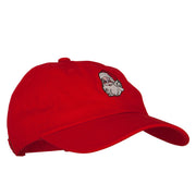 Santa Claus Head Embroidered Unstructured Washed Cap