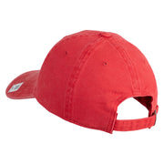 US Marine Corps Design Embroidered Washed Solid Pigment Dyed Cotton Twill Brass Buckle Cap - Red OSFM