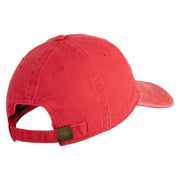 US Marine Corps Design Embroidered Washed Solid Pigment Dyed Cotton Twill Brass Buckle Cap - Red OSFM